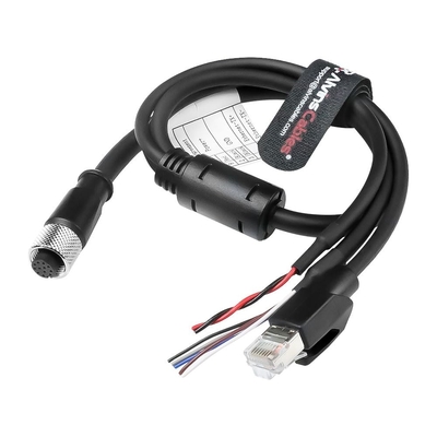 Alvin's Cables M12 12 Pin Power Functional Ethernet Cable for DJI Livox HAP(TX) Mid-70 Mid-360 LiDAR Sensor, M12 Aviation 12 Pin Female to RJ45 1 to 3 Breakout Cable 6.56ft/2m