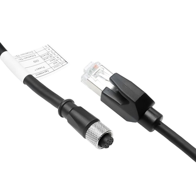 Alvin's Cables M12 12 Pin Power Functional Ethernet Cable for DJI Livox HAP(TX) Mid-70 Mid-360 LiDAR Sensor, M12 Aviation 12 Pin Female to RJ45 1 to 3 Breakout Cable 6.56ft/2m