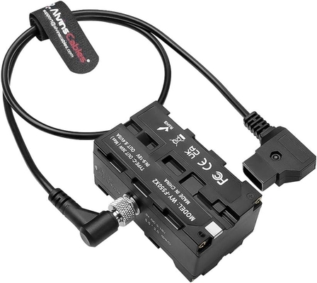 Alvin®s Kabel D-Tap zu doppelseitigem NP-F Dummy Batterie-Stromkabel für Atomos Ninja®, SmallHD für den Feelworld Monitor, NP-F550 für den F570 für den F770 für den F970 für den Dummy Batterie-Stromadapter mit Typ-C-Port, 60CM für den F24in